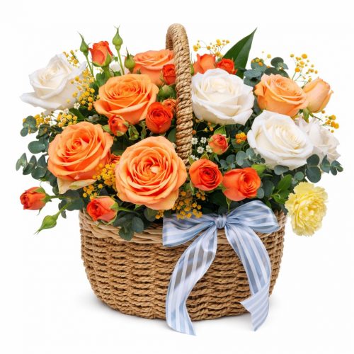 Корзина с цветами «Оранжевый блеск»