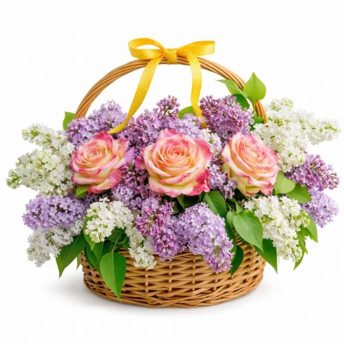 Корзина с цветами «Весеннее дыхание»