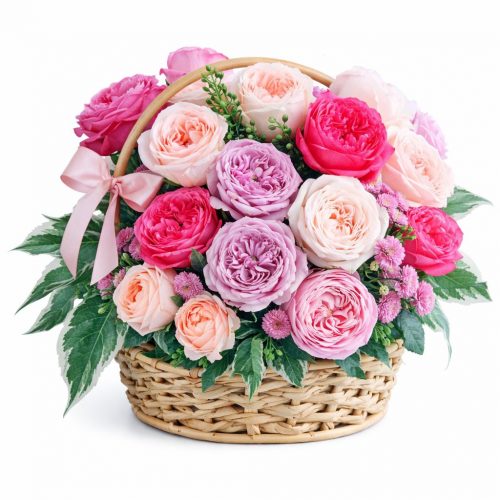 Цветочная композиция в корзине «Цветочный шарм»
