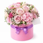 Цветы в коробке с гортензиями