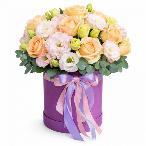 Цветы в шляпной коробке «Мираж»