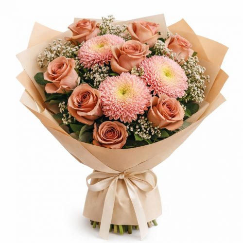Букет цветов «Персиковая мечта»