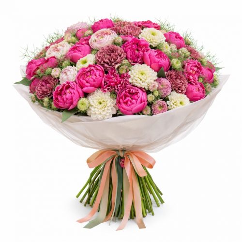 Букет цветов «Розовый миг»