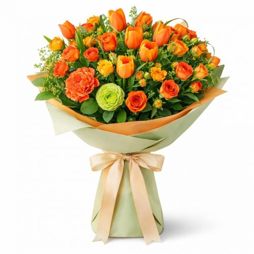 Флористический букет «Оранжевое очарование»